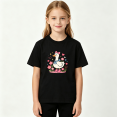 thumbnail image 2 of Cute Duck Rainboots Girls Graphic Tee, Pink Heart Flower 100% Cotton Kids Short Sleeve T-Shirt, 2 of 5