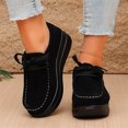 thumbnail image 6 of Willtoo Platform Shoes for Women Faux Suede Lace Up Casual Shoes Thick Sole Round Toe Sneakers, Non-Slip Comfortable Walking Footwear, 6 of 6