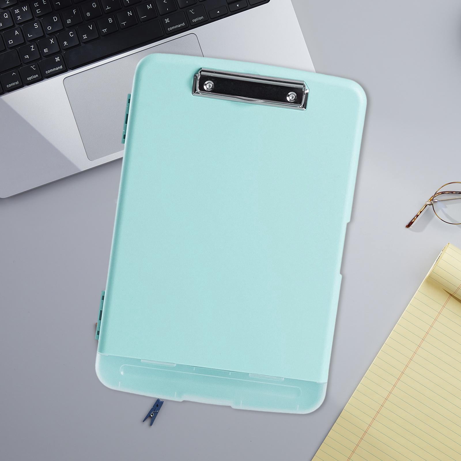 SunniMix Clipboard with Storage Folder with Pen Holder, Dustproof, High Capacity, Nursing light blue