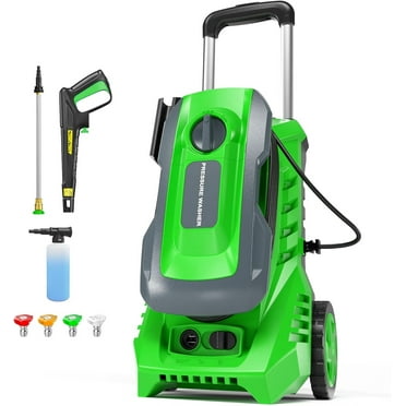 Electric Pressure Washer 4800PSI-Max 3.2 GPM Power Washer Electric Powered Pressure Washer with Telescopic Handle, Car Wash Machine Floor Cleaning Green