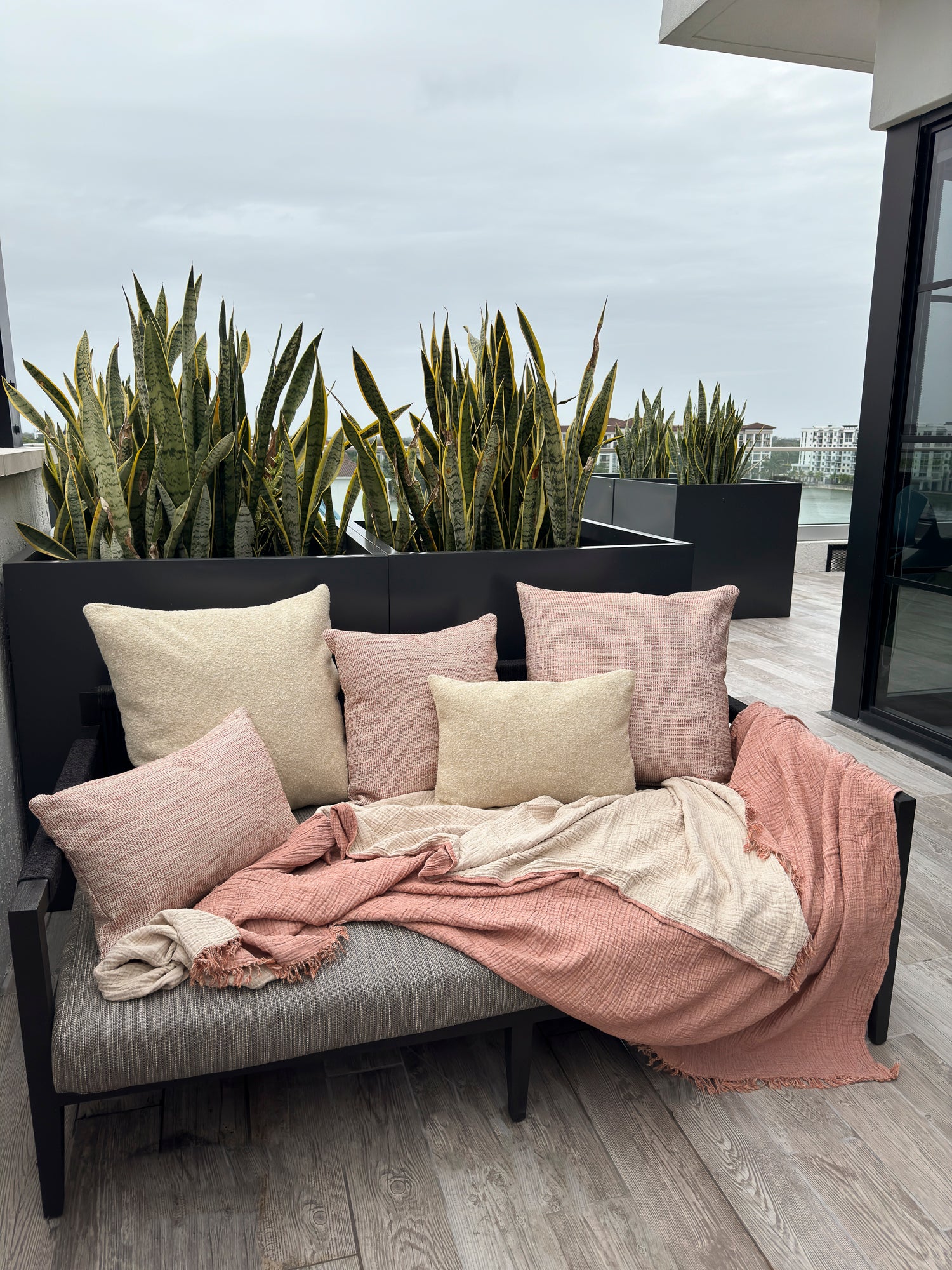 Beige Boucle 24x24 Indoor Outdoor Pillow Default Title