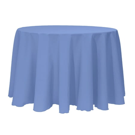 

Ultimate Textile (3 Pack) 132-Inch Round Polyester Linen Tablecloth - for Wedding Restaurant or Banquet use Periwinkle Blue
