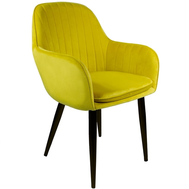 Sillón Comedor Eames Tapizado Rack & Pack Mostaza Terciopelo Sala Habitación