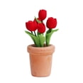 thumbnail image 1 of Maceta en miniatura con forma de tulipán rojo Dollhouse, de resina a escala 1:12, 1 of 3