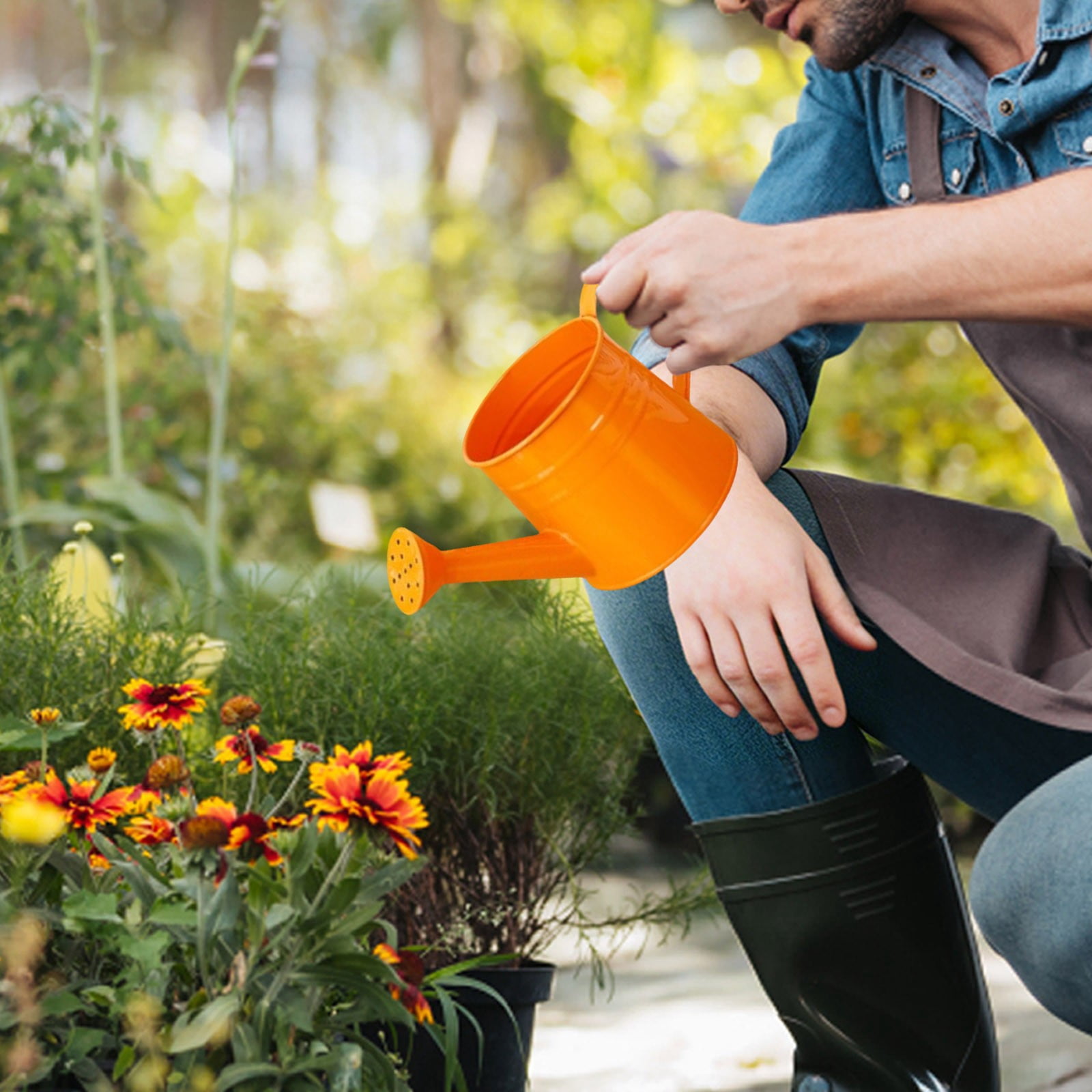 Metal Watering Can for Garden and Indoor Plants, Sprinkling Can for Outdoor Flowers Lawn, Gardening Tool Accessories for Watering, Rust Resistant
