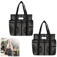 thumbnail image 2 of Women's Americana Cut Out Tote Bag,Red Bandana Print Shoulder,Large Capacity Durable Handbag for Home Use,16" H x 21" W x 6.25" D, 2 of 7