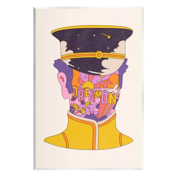 Stupell Industries Dream On Retro Face Typography Graphic Art Unframed Art Print Wall Art, Design by Matheus Lopes Castro