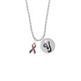 thumbnail image 2 of Delight Jewelry Silvertone Patriotic Ribbon Silvertone Script Initial Disc - Y - Charm Necklace, 20"+3", 2 of 4