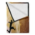 thumbnail image 2 of Adventure Soft Flannel Fleece Throw Blanket, Boy and a Cat Walking on a Rope in Front of the Full Moon Imagery Print, Cozy Plush for Indoor and Outdoor Use, 50" x 60", Multicolor, by Ambesonne, 2 of 5