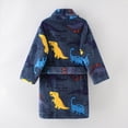 thumbnail image 5 of Gibobby Boys Girls Soft Coral Fleece Bathrobe,Warm Hooded Sleep Robe with Waist Belt,Cute Cartoon Design,for Toddlers Children 2-11Y,Daily Lounge Wear Kids Pajamas,Blue,Size 5-6T, 5 of 9
