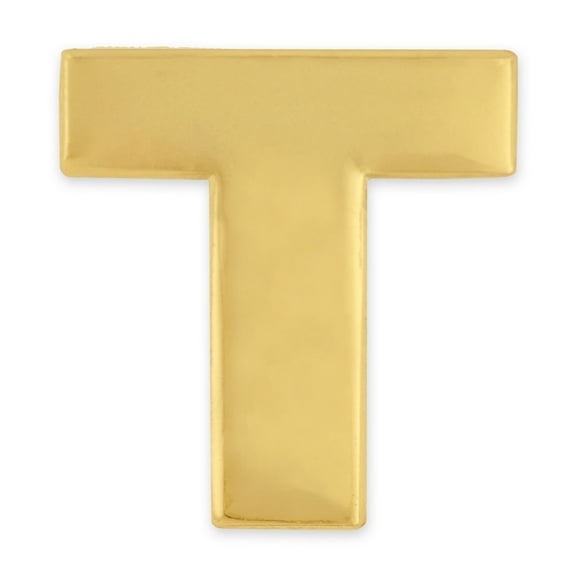 PinMart's Gold Plated Alphabet Letter T Lapel Pin