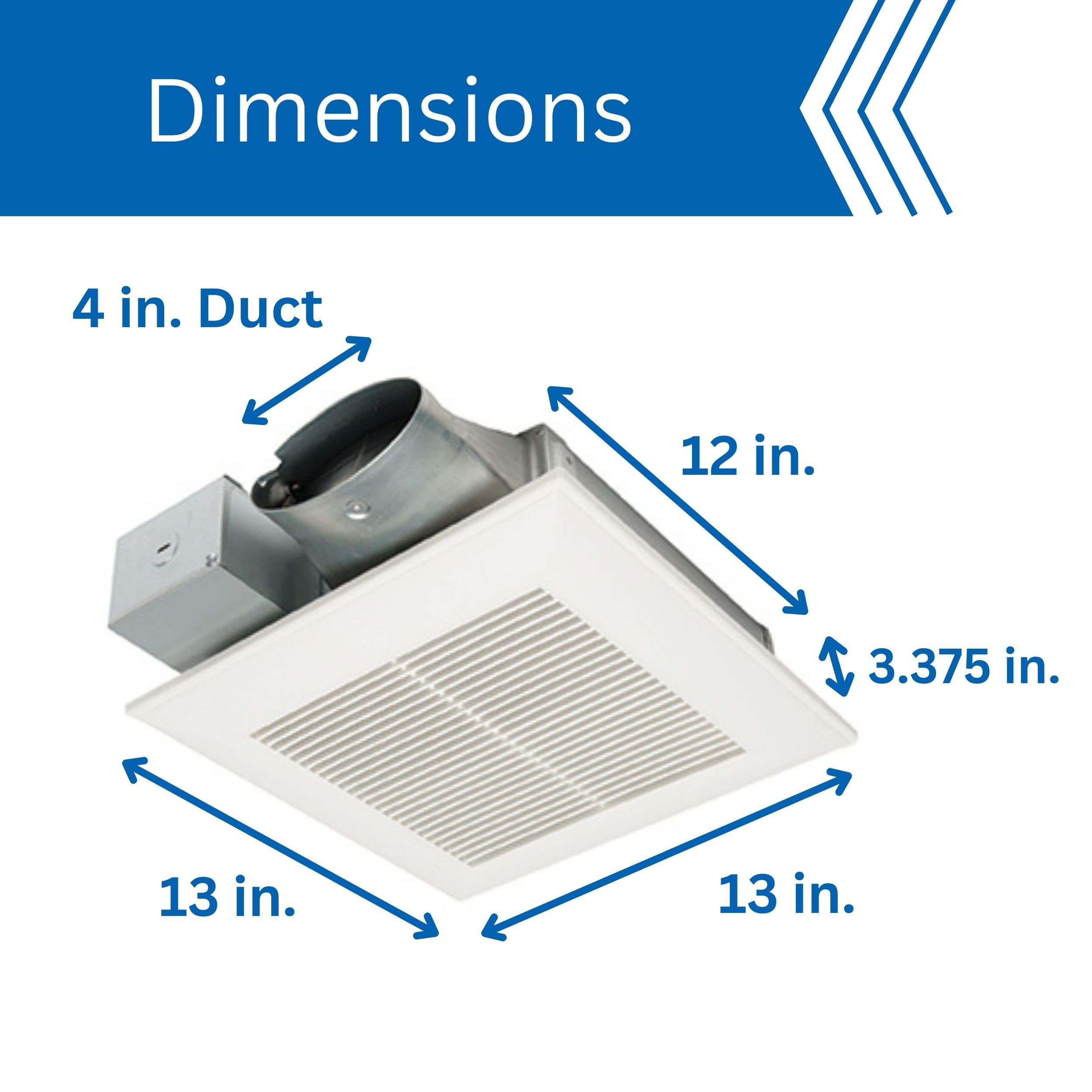 Panasonic WhisperValue Ceiling/Wall Mount Bathroom Exhaust Fan with Humidity Sensor, 50-80-100 CFM, FV-0510VSC1