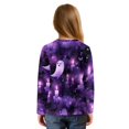 thumbnail image 4 of Xoenoiee Ghost Candle Bat Butterfly Print Girl's Long Sleeve Shirts Tie Front Knot Tops Tee Crew Neck T Shirt Pullover Tunic Sweatshirt for Beach Vacation, 5-6 Year, 4 of 7