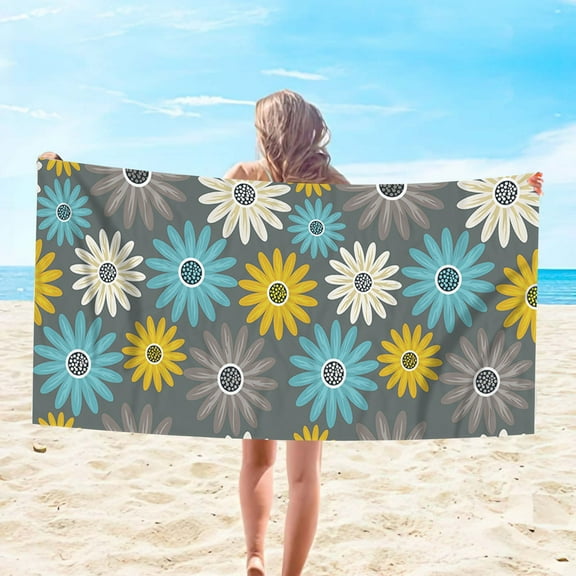 Clearance Under $5!Yyuenw Microfiber Beach Towel - Sand Free Towels are Quick Dry, Light Weight, Super Absorbent - Perfect Pool, Travel, Cruise, Camping Essentials - Oversized Extra Large for Adults