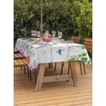 thumbnail image 2 of Spring Outdoor Tablecloth - 54x80 Inch Rectangle Dining Table Cover, Bicycles Botanical Rose Leaves Butterfly Wood Grain Waterproof Outdoor Table Cloth with Umbrella Hole & Zipper for Picnic/Patio, 2 of 7