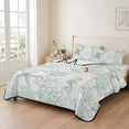 thumbnail image 2 of Full Quilt Set 78''x90'', Green Coastal Lightweight Bedspread Coverlet Set with 2 Pillow Shams, Sea Turtle Nautical Coral Summer Beach Breathable All Season Quilt Bedding for Bedroom/Guest Room, 2 of 9