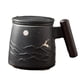 thumbnail image 4 of Taza de cerámica con forma de ciervo a la luz de la luna, arte hecho a mano y tapa con mango de madera, taza de café, taza divertida, taza de té con F Soledad taza de café, 4 of 7