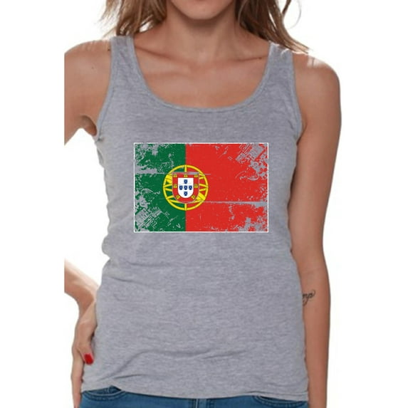 Awkward Styles Portugal Flag Women's Tank Top Portuguese Soccer Sleeveless Shirt