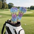 thumbnail image 3 of Yuyamidu Colorful Leopard Print Golf Club Covers Driver Headcover Hybrid Headcover Fairway Wood Head Covers Fashion Golf Headcovers PU Leather Golf Headcovers for Golf Clubs Women Golfer, 3 of 7