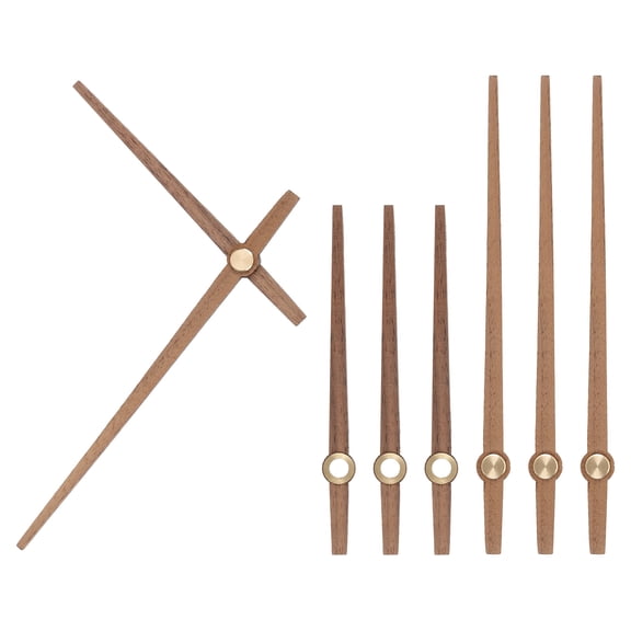 Uxcell Clock Hands Kit, 4 Set Wooden Clock Mechanism Movement Wall Clock Hands Parts Replacement for 12 Inch Clock, E3