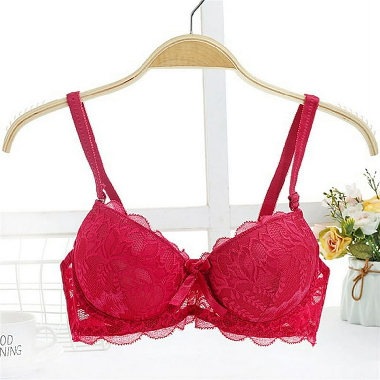 Buy Women Plus Size Lace Bra Underwire Push Up Smoothing Back Everyday Bra  Red 42DD Online at desertcartZimbabwe