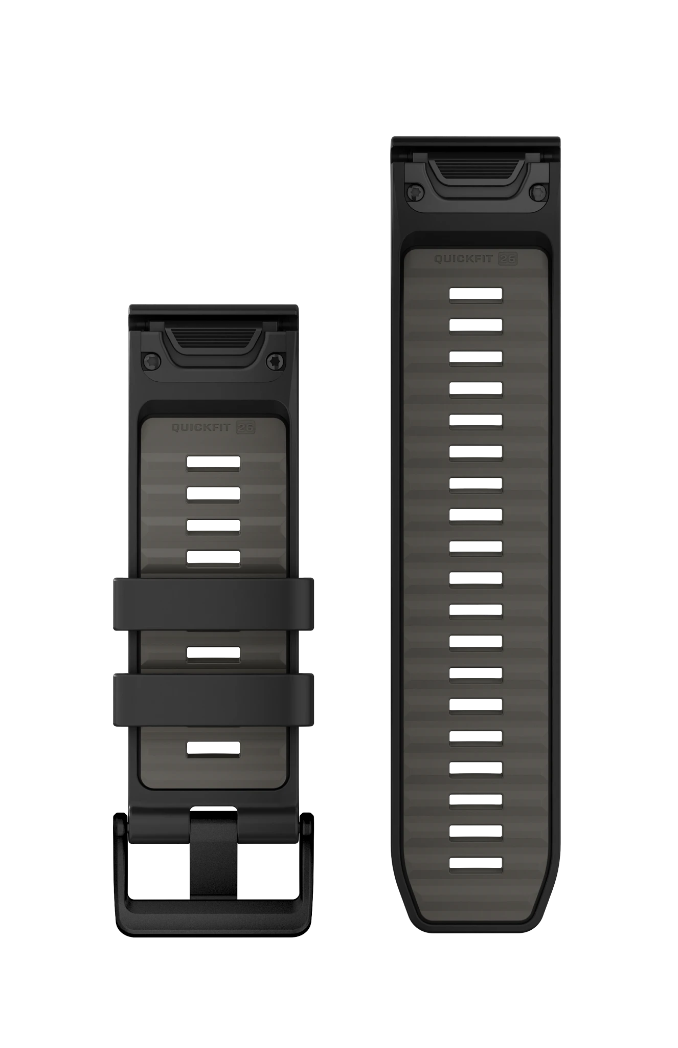 Garmin QuickFit® 22 Watch Bands, Black/Pebble Gray Silicone