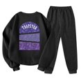 thumbnail image 3 of Trapstar Chandails Molletonnés à Col Rond pour Femmes Ensembles Manches Longues Graphiques Chandails Molletonnés pour Femmes Amples Trapstar Style de Rue Hip-hop Chandails Molletonnés à Enfiler+pantalon de Survêtement Ensemble pour Femmes de 2 Vêtements Classiques pour Femmes (Noir, G), 3 of 3