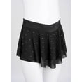 thumbnail image 5 of Haitryli Kids Girls Athletic Dance Skirt Glittery Rhinestones Gymnastics Ice Skating Builtins Swirl Flow Skirt Black 6, 5 of 7