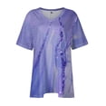 thumbnail image 4 of TQWQT Plus Size Tshirts for Women Clearance Womens 5x Blouse V Neck Ethnic Floral Print Short Sleeve Tops Dressy Casual Graphic Tees 4x Womens Plus Size Clothes Royal Blue 3XL, 4 of 6