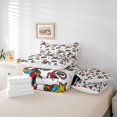 thumbnail image 6 of Manfei Sporty Motocross 7-Piece Twin Bedding,Cute Stars Bedding Comforter Set,White,Reversible, 6 of 7