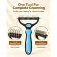 thumbnail image 5 of Fuebueo Pet Pro Grooming Tool, Dematting Rake and Steel Comb Set for Dogs Cats, 2 Piece Undercoat Deshedding Tool, Stainless Steel Comb for Removing Mats Tangles Fur, Orange, 5 of 7