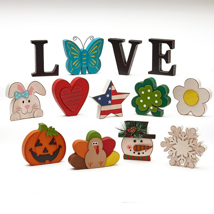 Interchangeable Tabletop and Centerpiece Seasonal Knick Knacks 13