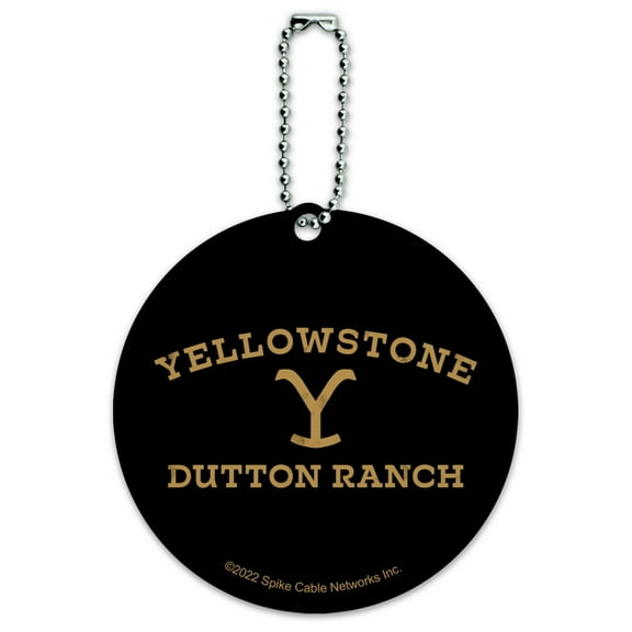 Yellowstone TV Show Dutton Ranch Round Luggage ID Tag Card Suitcase Carry-On