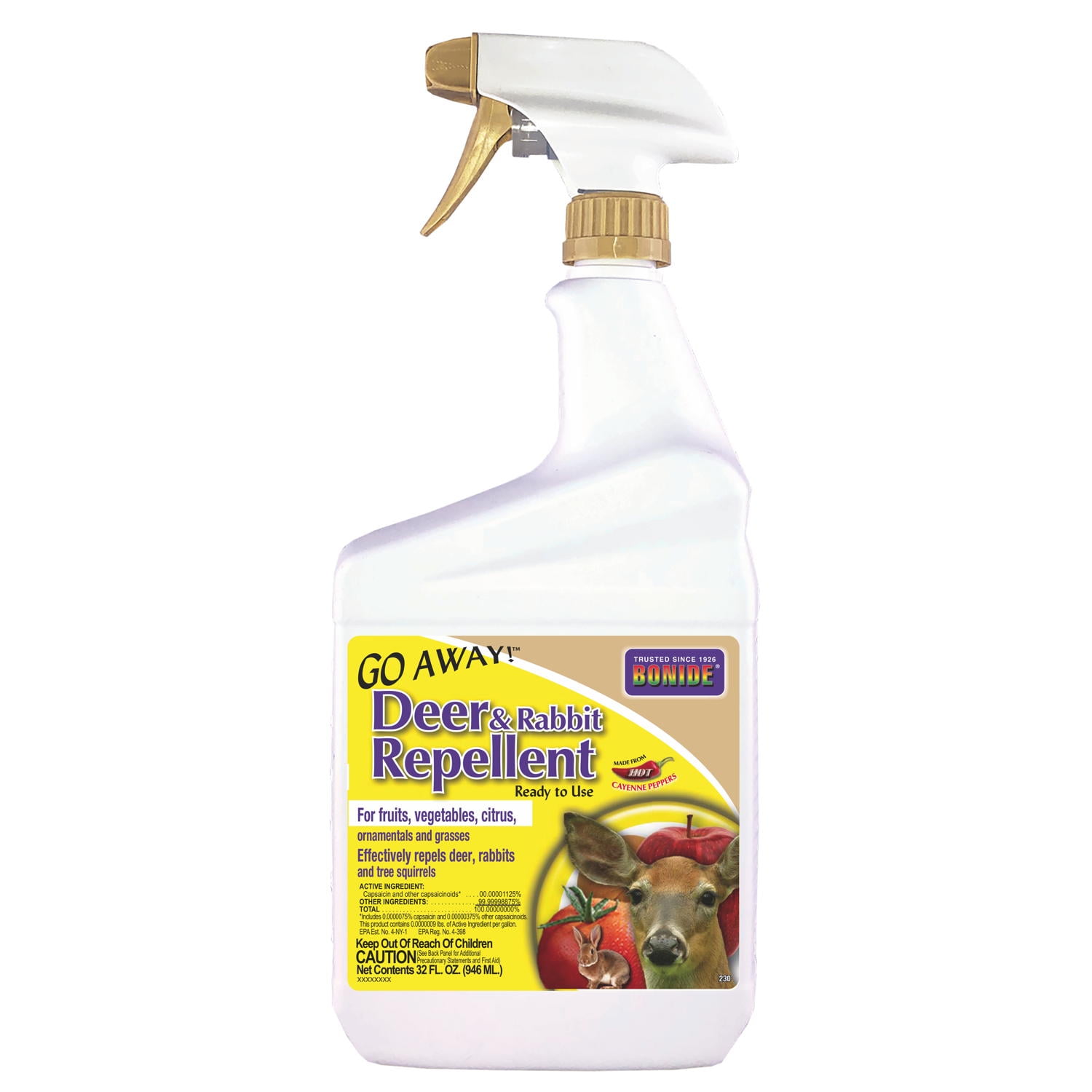 Bonide Go Away! Deer & Rabbit Repellent, 32 oz. Ready-to-Use Spray Deterrent