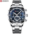 thumbnail image 5 of CURREN 8355 Reloj de cuarzo clásico de lujo para hombre, resistente al agua hasta 3 ATM, caja grande, esfera grande, luminoso, plateado, 5 of 5