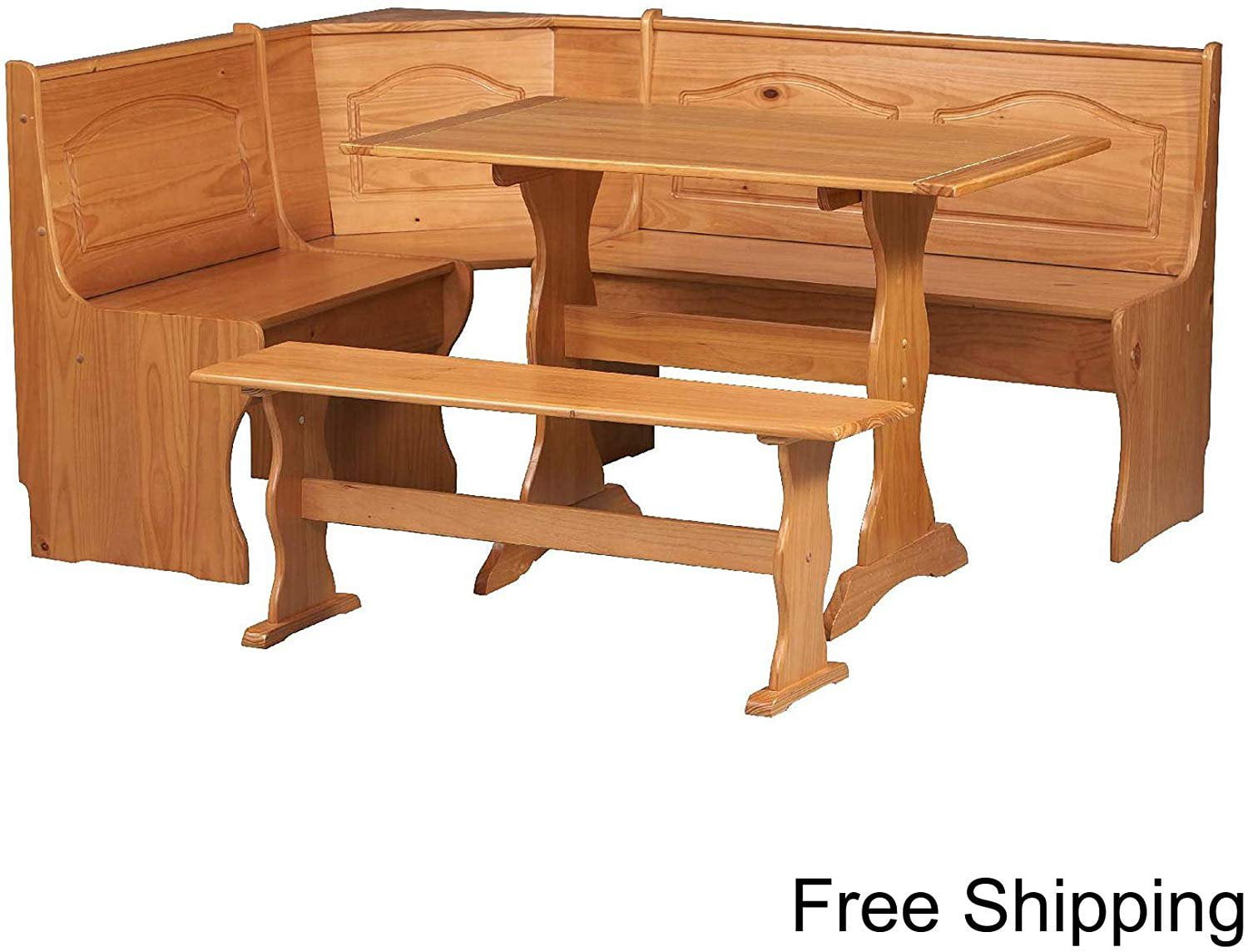 Kitchen Nook Solid Wood Corner Dining Breakfast Set Table Bench Chair Booth Pine 