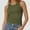 Olive green, variant on Women's Crew Neck Tank Tops Breathable Slim Fit Sleeveless Design Trendy Going Out Tops