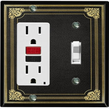 Metal Light Switch Plate Cover Elegant Victorian Floral Frame Black FRA066
