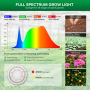 SANSI 72W Hanging Grow Light String, 6 LED Grow Light Bulbs, IP65 Waterproof Plant Grow Lamp