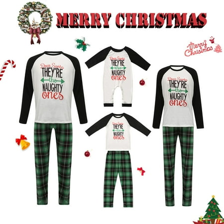 

Christmas Family Matching Pajamas Sets Plaid Raglan Sleepwear Holiday Xmas Loungewear Jammies Pjs For Adult Kids Baby