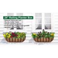 ZGBY 4 Pack 24 In Railing Planter Horse Trough Planter For Porch Fence