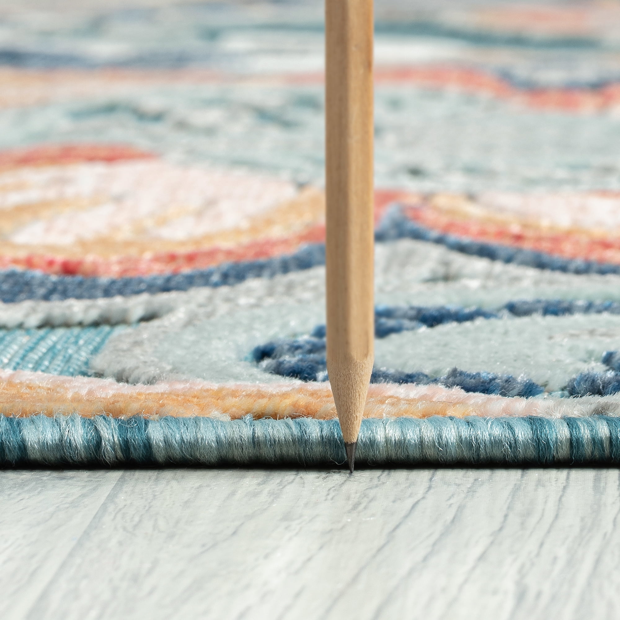 4x6 Water Resistant, Indoor Outdoor Rugs for Patios, Front Door Entry, Entryway, Deck, Porch, Balcony | Outside Area Rug for Patio | Aqua, Floral | Size: 3'10'' x 5'3''