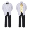thumbnail image 2 of 5-7pc Formal Black White Suit Set Mustard Bow Necktie Vest Boy Baby Sm-20 Teen, 2 of 3