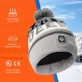thumbnail image 5 of Savior Gray Heated Warm Beanie Wool Cap, Winter Thickened Fleece Knit Hats for Men and Women, 5 of 8