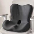 thumbnail image 4 of Cojín ergonómico para silla de oficina, ideal para viajes, oficina y asientos de coche. Negro, 4 of 9