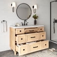 thumbnail image 2 of ARIEL Monroe 48 Inch Single Oval Sink Bathroom Vanity With Carrara White Quartz Countertop 1.5 Inch Edge In Oak, 2 of 8