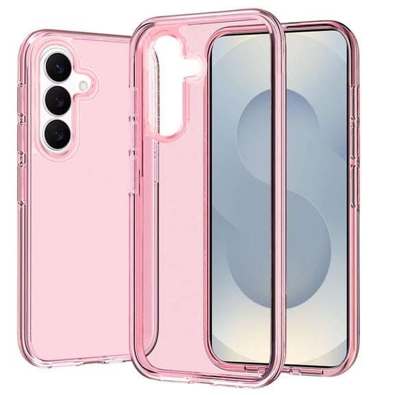 For Samsung s26 Plus Sturdy Ultra Thick 3mm Transparent Hybrid Case Cover - Pink
