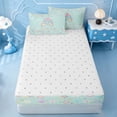 thumbnail image 4 of meiyoeat Pastel Flower Monogram A Zipper Full Size Comforter Sets with Fitted Sheet and 2 Pillowcases,Rainbow Gradient Initial Zipper Bedding Set For Girl,Reversible,4 Pieces, 4 of 7
