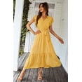 thumbnail image 4 of Vestido PRETTYGARDEN Maxi Floral con Volantes y Escote Cruzado Talla Grande, 4 of 7