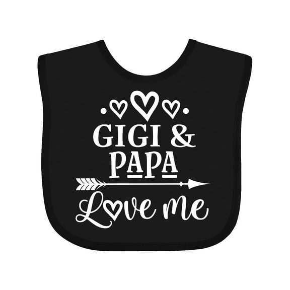 Inktastic Gigi and Papa Love Me Boys or Girls Baby Bib